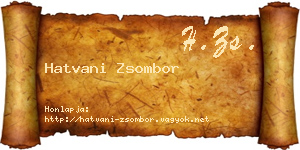 Hatvani Zsombor névjegykártya